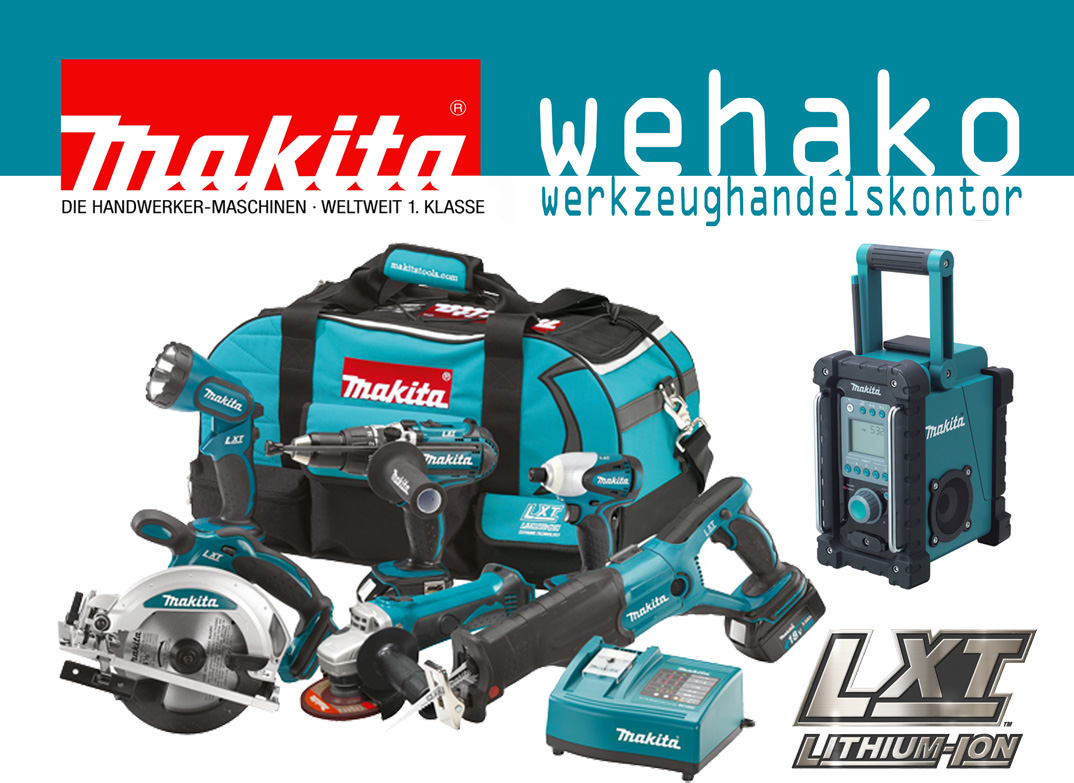 MAKITA Profi Akku Werkzeug SET LXT 601 (LXT600 + BMR100 + BJV180
