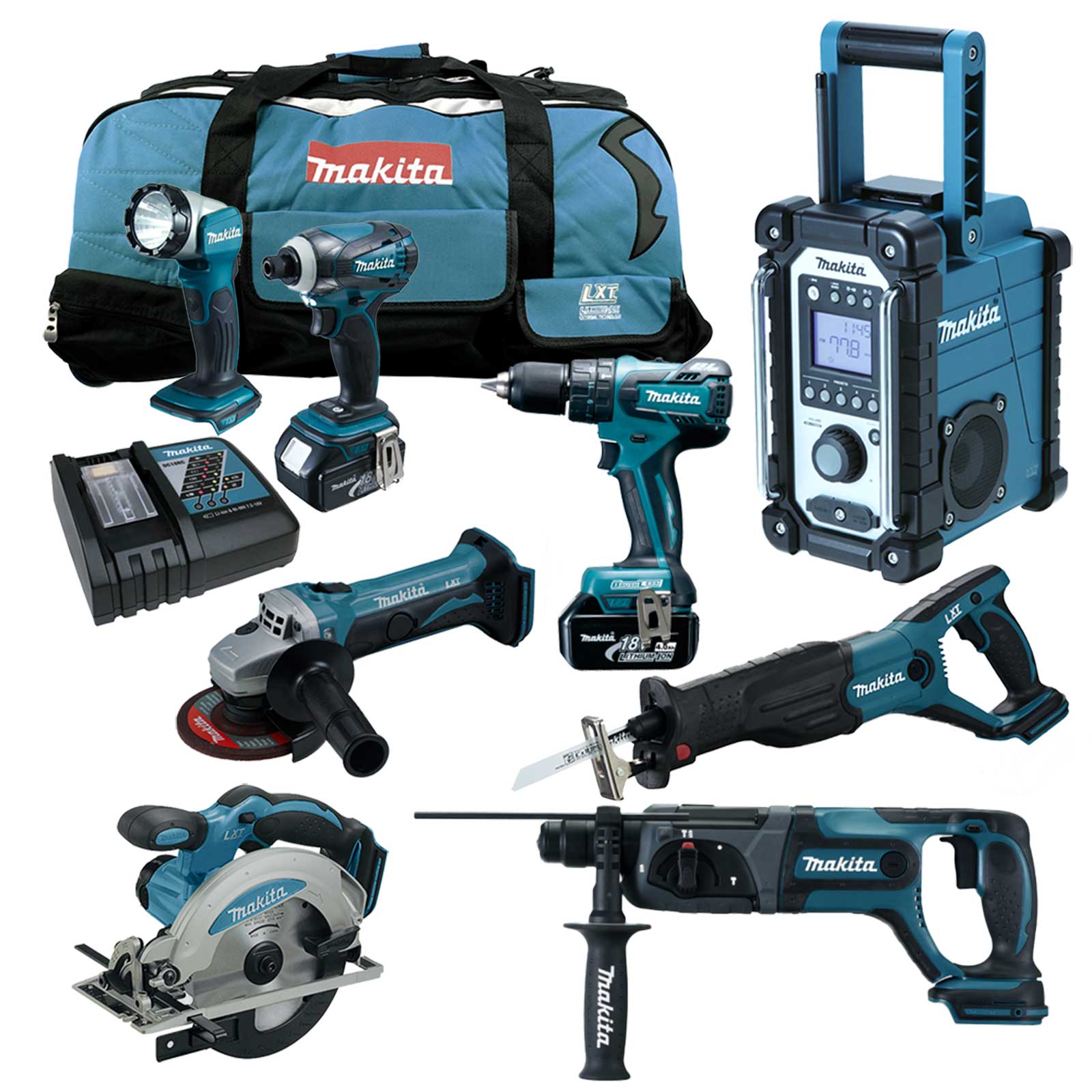 MAKITA Akkuschrauber DHP459 RMJ 18V +DHR241 Bohrhammer